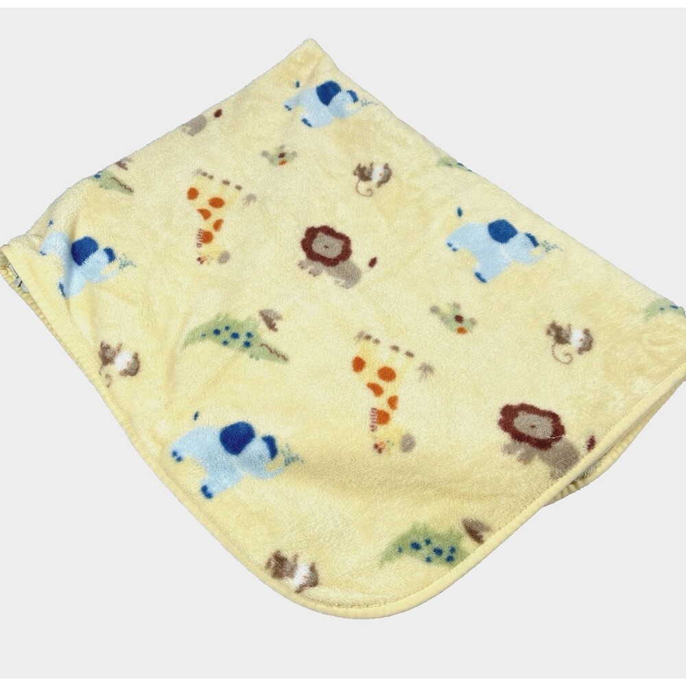 Circo Baby Blanket Yellow Safari Lion Giraffe Alligator Monkey Elephant Plush